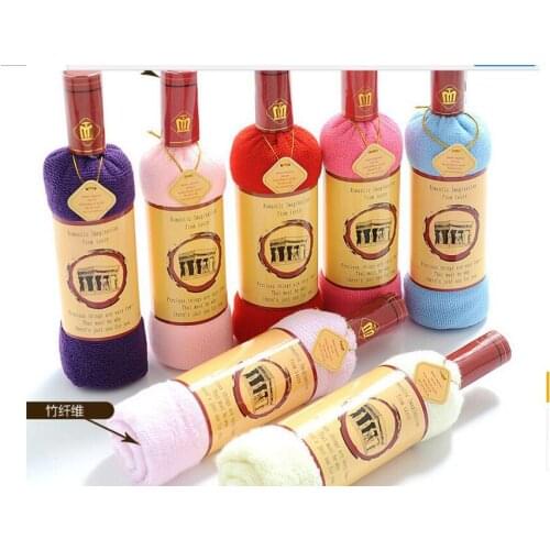 100pcs/lot! good quality Creative Wine Towel Gift w/ Box For Business Home Birthday Advertising Celebrate Gifts 35*75cm