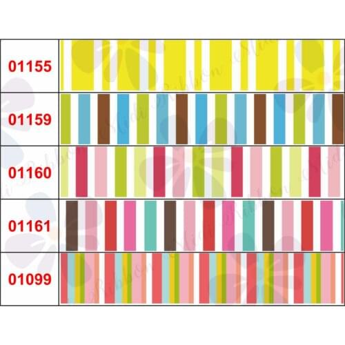 16mm-75mm Colorful Vertical Stripes Rainbow Geometric Printed Grosgrain/Foe Ribbon DIY Party Decor Hair Bowknots 50yards/roll