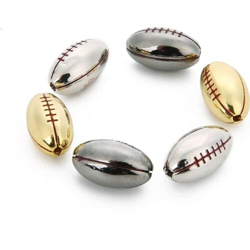 50 pcs/pack, new copper-plated rugby beads, dark red stripe pattern, DIY bracelet pendant beaded jewelry accessories wholesale