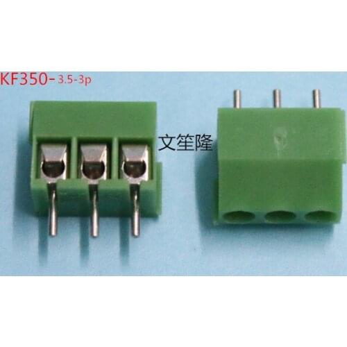 Free shipping 100PCS KF350-3.5-3P KF350 3Pin 3.5mm Straight Pin PCB Screw Terminal ROHS