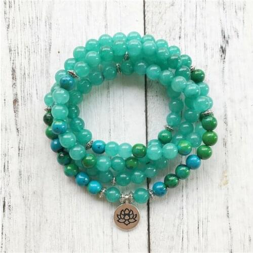 108 Mala Bracelet Yoga Mala Meditation Laps Bracelets Lotus Bracelet Healing Mala Buddhist Prayer Spiritual Om Bracelets Buddha