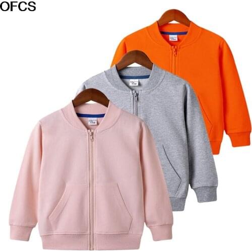 Children Girls Jacket Autumn Boy Outerwear Solid Cotton Knitted Cardigan Sweatershirts Casual Blazer Clothes Kids Fall Coat