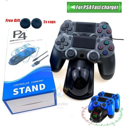 For PlayStation 4 Controller Charger Dock Station Handle Fast Charging Stand Game Joystick Holder Base for PS4 Pro/Slim