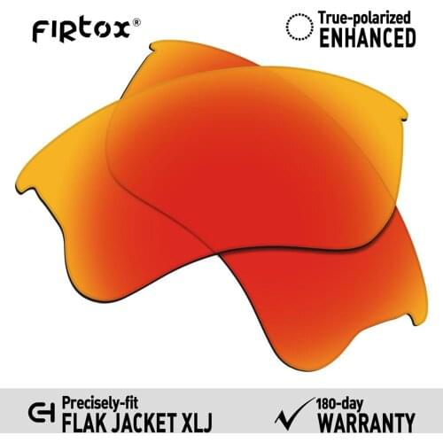 Firtox True UV400 Polarized Lenses Replacement for-Oakley Flak Jacket XLJ Sunglasses (Compatiable Lens Only) - Red Mirror