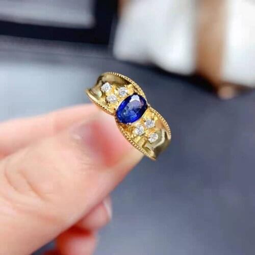 Natural Sapphire S925 Sterling Silver Gem Luxury Ring Fine Fashion Wedding Jewelry for Women Free Shipping MeibaPJ FS