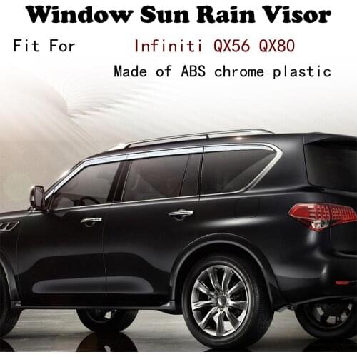 ABS Chrome plastic Window Visor Vent Shades Sun Rain Guard car accessories For Infiniti QX56 2010-2014/QX80 2015-2020
