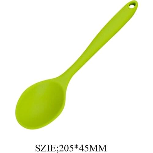 Creative Silicone Green Mini Spoon High Temperature Silicone Spoon Durable and Practical Soup Spoon Kitchen Accessories