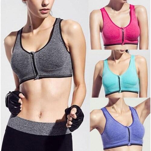 Fashion Sexy Yoga Vest Women Casual Sleeveless Shockproof V Neck Padded Push Up Sport Bra Gym Fitness Running Jogging Crop Tops