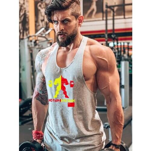 Muscleguys Mens Bodybuilding Tank top Gyms Fitness Sleeveless Shirt 2021 Cotton Y Back Sportswear Undershirt Weightlifting Vest