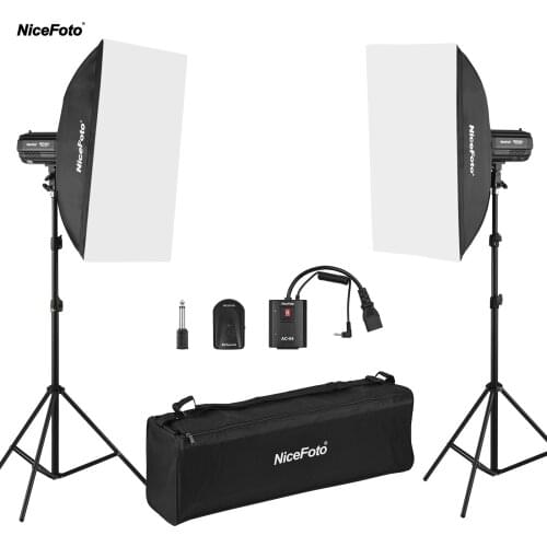NiceFoto Photography Studio Kit 5500K Photo Studio Lightting Kit LED Flash Light Kit with Softbox Lingt Stand Carrying Bag Lamp