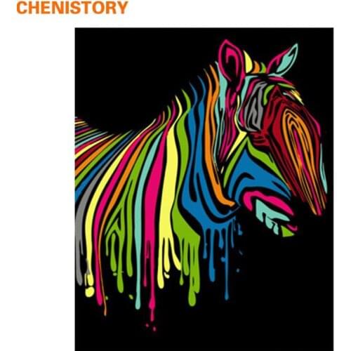 CHENISTORY Zebra Animals DIY Painting By Numbers Handpainted Oil Painting Wall Art Unique Gift For Home Decor 40x50cm Artworks
