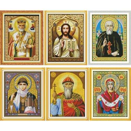 Joy Sunday Cross Stitch Kits Counted Pope Patterns 11CT 14CT Needlework Stamped Printed Canvas Needlework Embroidery Decor Gifts