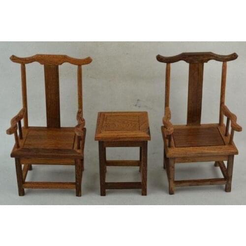 A Set Of Exquisite Chinese Classical Collectible Decorated Wonderful Handmade Mini Chair & Table Statues
