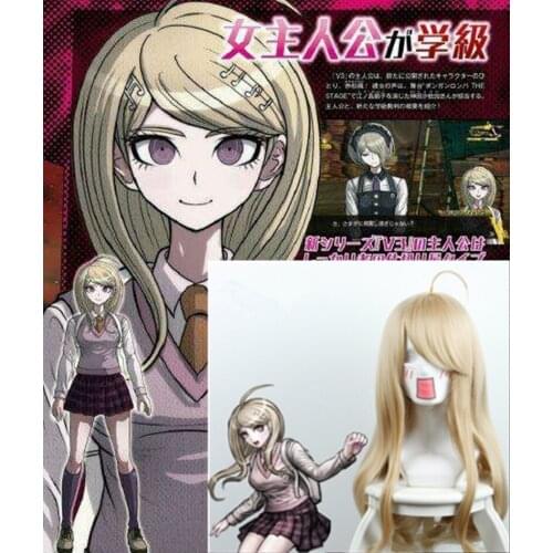 New Danganronpa V3 Akamatsu kaede cosplay costume and cosplay with wig