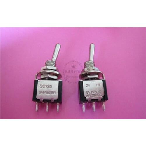 Original new 100% import SC728 power button switch 3pin 2gear rocker head shaking switch 2A250VAC 5A125VAC
