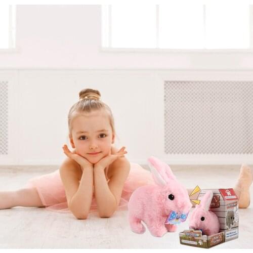 Plush Bunny Battery Operated Hopping Rabbit Stuffed Animals & Plush Interactive Toy For Children Boy Girls random Color Of Ears