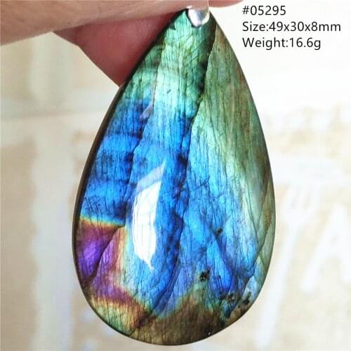 Genuine Natural Purple Light Labradorite Rare Pendant Women Gems Water Drop Healing Heart Oval Crystal Necklace Jewelry AAAAAA