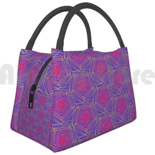 Portable Insulation Bag Psychedelic Turtle Purple Turtle