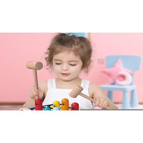 Early Learning Educational Sensory Fishing Game Xylophone Music Board Toy Kids Wooden Elephant Montessori Whac-A-Mole Toys Gifts