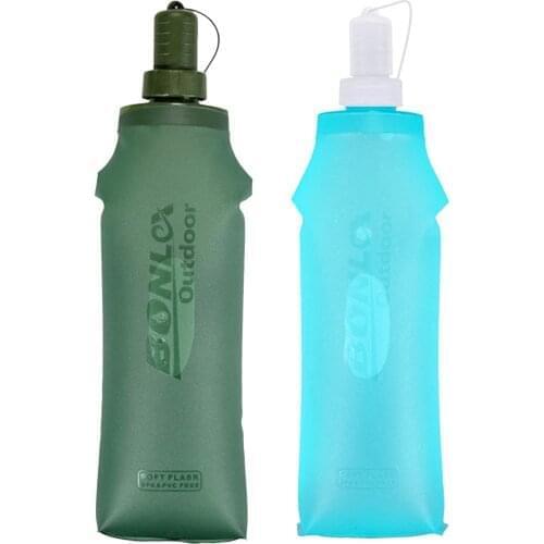 TPU Folding Soft Flask Sport Water Bottle Water Bag Collapsible Drink Water Bottle Water Bag Running Camping Hiking Water Bag