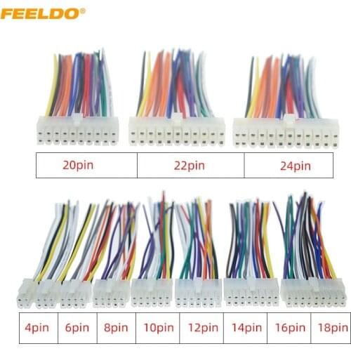 Universal Car Wire Harness Connector 4Pin/6/8/10/12Pin/14/16Pin/18Pin/20/22/24Pin Into Car DVD CD Radio Stereo Wire Plug Adapter