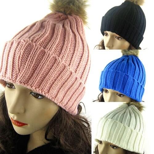 Splendid Women Warm Braided Crochet Knitting Winter Hat Girl Beret Beanie Ball Cap Retail/Wholesale 4XSN
