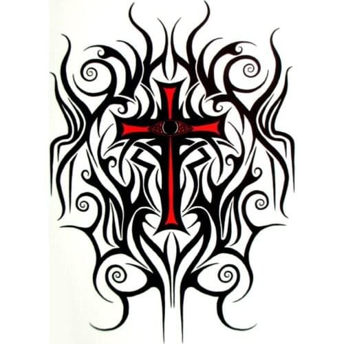Cross eyes Temporary Tattoo Body Art Flash Tattoo Sticker 21*15cm Waterproof Henna Tatoo Selfie Fake Tattoo Wall Sticker
