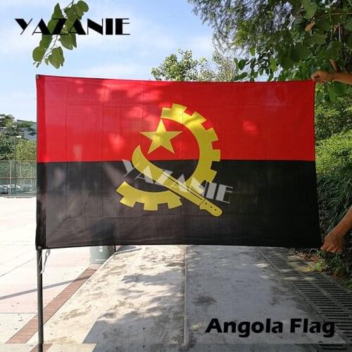 YAZANIE 90x150cm Angola Angolan Flag 3 x 3` FT 100D Polyester Flags and Banners Country Banner National Flag Custom Flag Outdoor