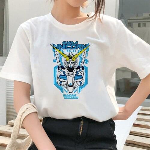 Blue Big and Tall Gundam The First T-Shirts Womens Simple Fashion Short Sleeves Women T Shirt Summer Tee Tops Female Clothes