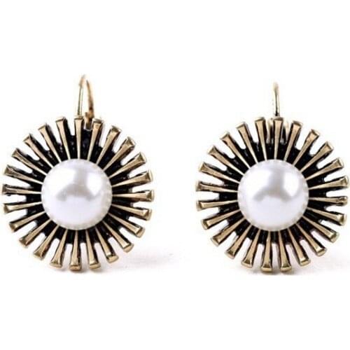 TODOX New Korean Personality Fashion Jewelry Earrings For Women Retro Geometric the sun pearl bohemia Female Elegant hot sale