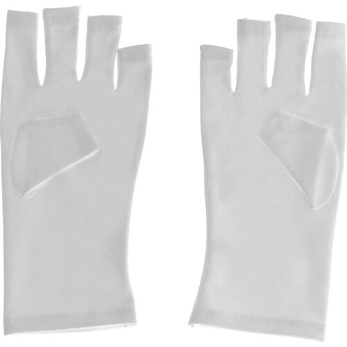 1 Pair Reusable Anti UV Shield Fingerless Hand Protector Manicure Protection Short Gloves for Gel Polish Dryer Lamp