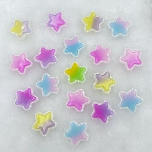 10pcs/lot New mini Twinkling two-color stars resin flatback cabochons For Hair Bow Centers DIY Scrapbooking Decoration C42