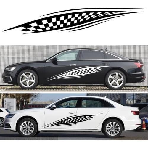 2PCS New motorsport grid totem modified car sticker fashionable stripe adornment interesting side vinyl decals car accessories