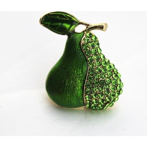 2020 new European and American retro style atmospheric style green enamel inlaid semi-precious pear fashion brooch
