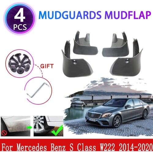 4x for Mercedes Benz S Class W222 2014~2020 Mudguards Mudflap Fender Mud Flap Splash Guards Accessories S350 S400 S450 S500 S600