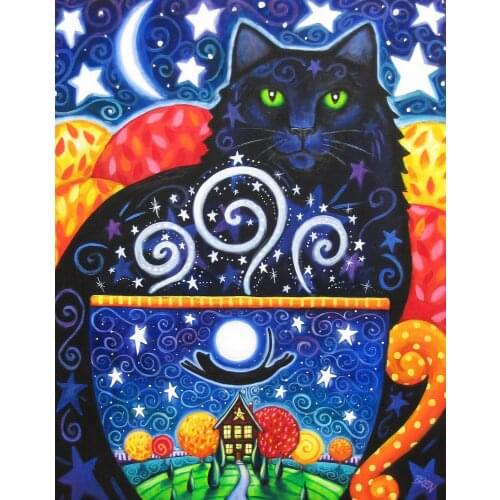 Diamond Painting Cat Full Drill Round Animal 5D Diamond Embroidery Rhinestone Picture Diamond Mosaic Gift DIY