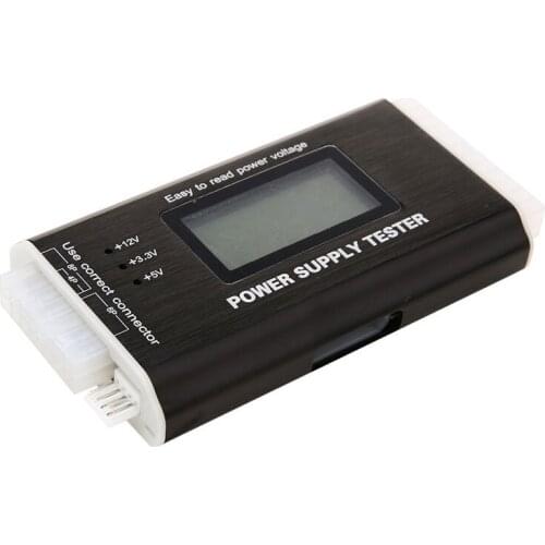 Aluminum box PC LCD 20/24 Pin 4 PSU ATX BTX ITX SATA HD Digital Power Supply computer case power supply diagnostic Tester