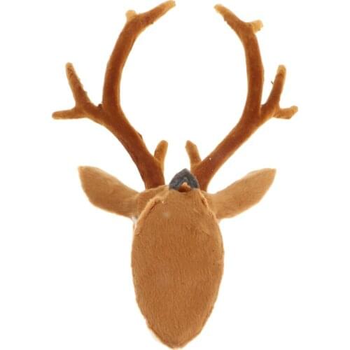 Arti Stuffed Deer Head Model Toy Faux Fur Animal Home Ornament Gifts