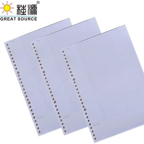 B5 Sketch Book Loose Leaf Folder Filling Paper B5 Binder Refill Paper 26 Holes Blank Page Grid Dotted Lined(5PCS)