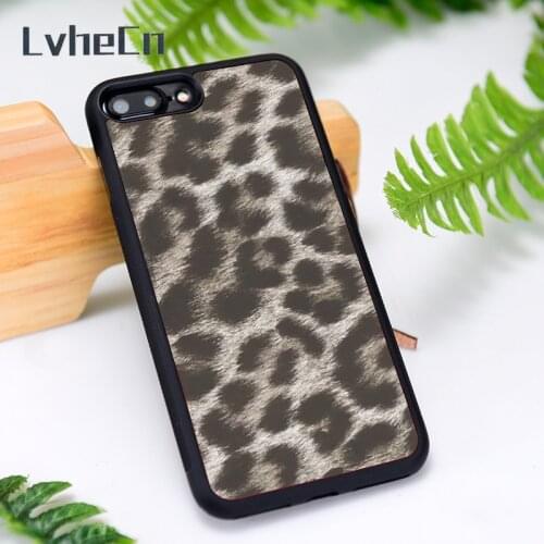 LvheCn Silicone Rubber Phone Case Cover for iPhone 6 6S 7 8 Plus X XS XR 11 12 Mini Pro Max Snow Leopard