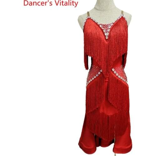 Childrens adult Latin dance competition dress kids Cha-cha dance performance dress clothing women latin dancing skirt