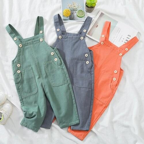Childrens Jumpsuits Baby Girls Boys Casual Solid Overalls Spring Autumn New Kids Casual Loose Overalls Toddlers Pants Trousers