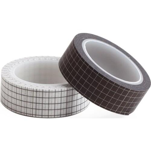 10meter White Black Grid Washi Tape, Diary DIY Scrapbook Masking Decorative Tapes