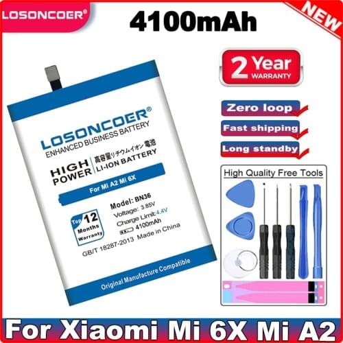 LOSONCOER Xiaomi Mi 6X Phone Batteries