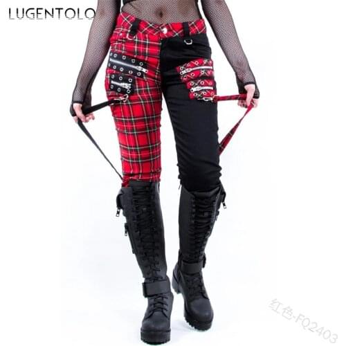 Lugentolo Women's Plaid Trousers