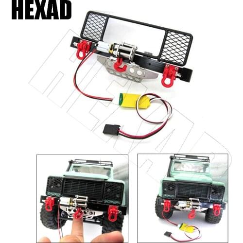 Metal Front Bumper with Protection Board Winch CH3 Control Line Panel for MN D90 D91 MS 1/12 RC Car Upgrade Parts