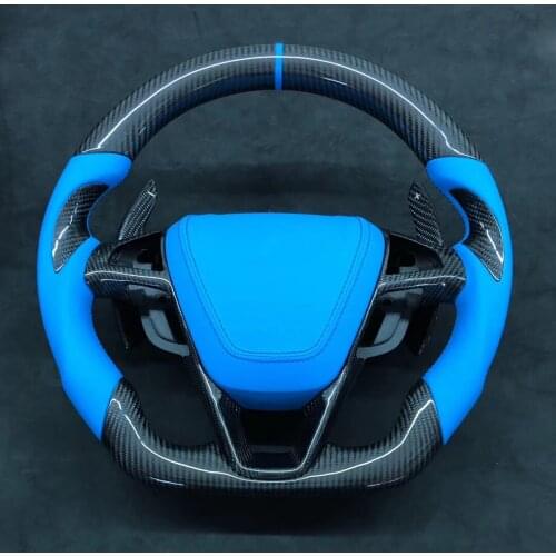 Cuatomized Carbon Fiber Steering Wheel Perforated Leather Replacement For Ford Fusion Mendeo 2013-2020