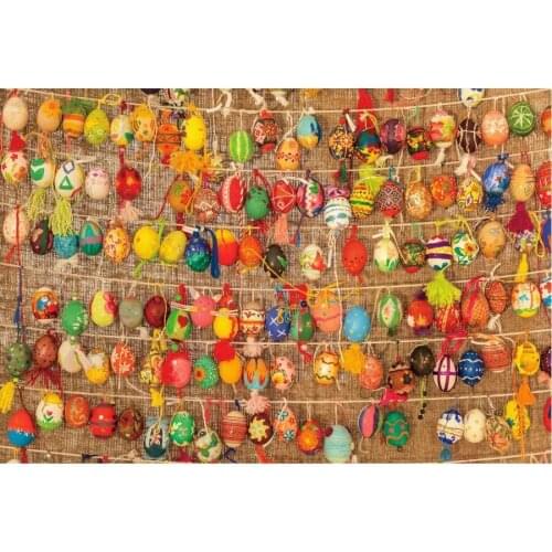 Easter Backdrop Cartoon Bunny Holding an Egg Photography Background Family Party Decor Photo Booth Studio Prop