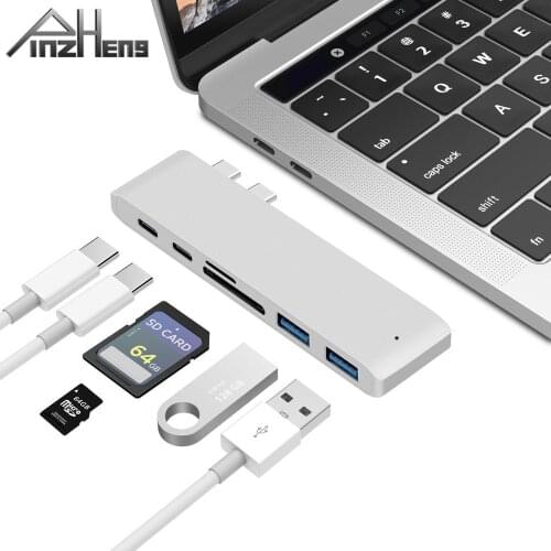 PINZHENG USB 3.1 Type-C Hub To HDMI Adapter 4K Thunderbolt 3 USB C Hub With Hub 3.0 TF SD Reader Slot PD For MacBook Pro/Air