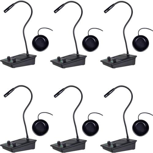 JINGLE BELLS 6 PCS of Window Counter Intercom System Speaker Two Way Dual For Railway Ticket Office Hospital Interphone Bank